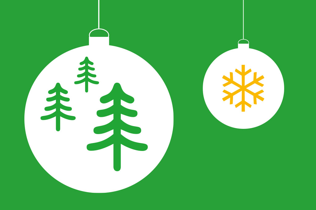 Weihnachtskugeln zum Winterfest